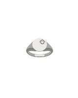 Diamond Signet Ring - Silver