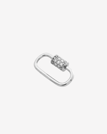 OVAL CARABINER WITH GEMS - Silver