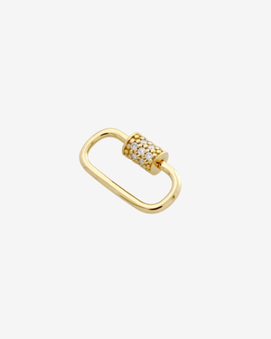 Oval Carabiner with Gems - Gold