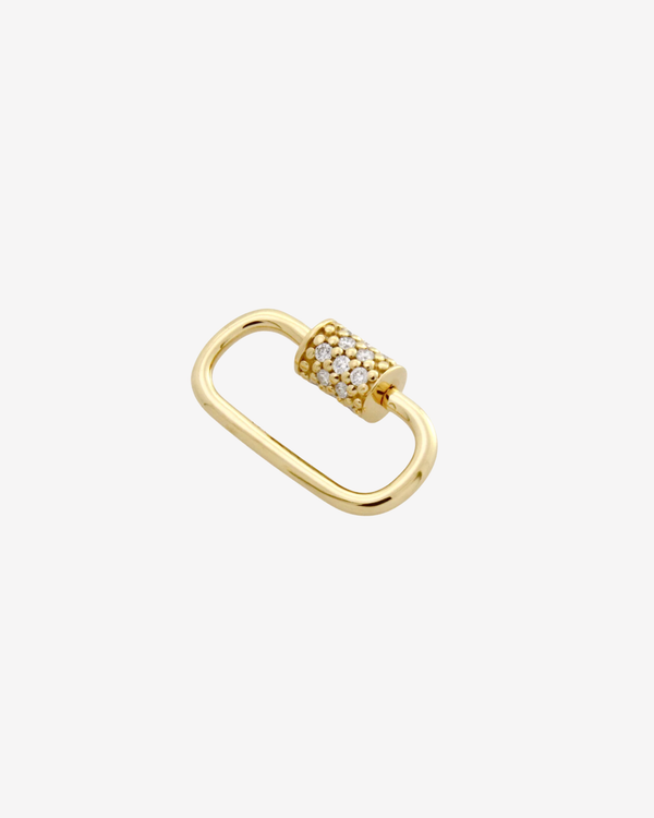 Oval Carabiner with Gems in 14ct gold plated sterling silver — Sener Besim