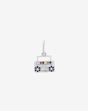 Boombox Charm Silver