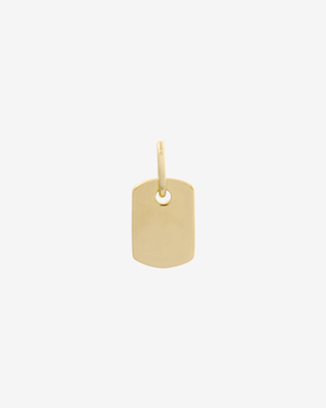 Dog Tag Charm Gold