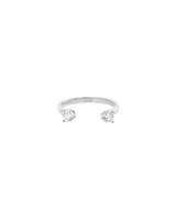Double Diamond Ring Silver