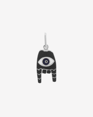 Evil Eye Enamel Charm Silver