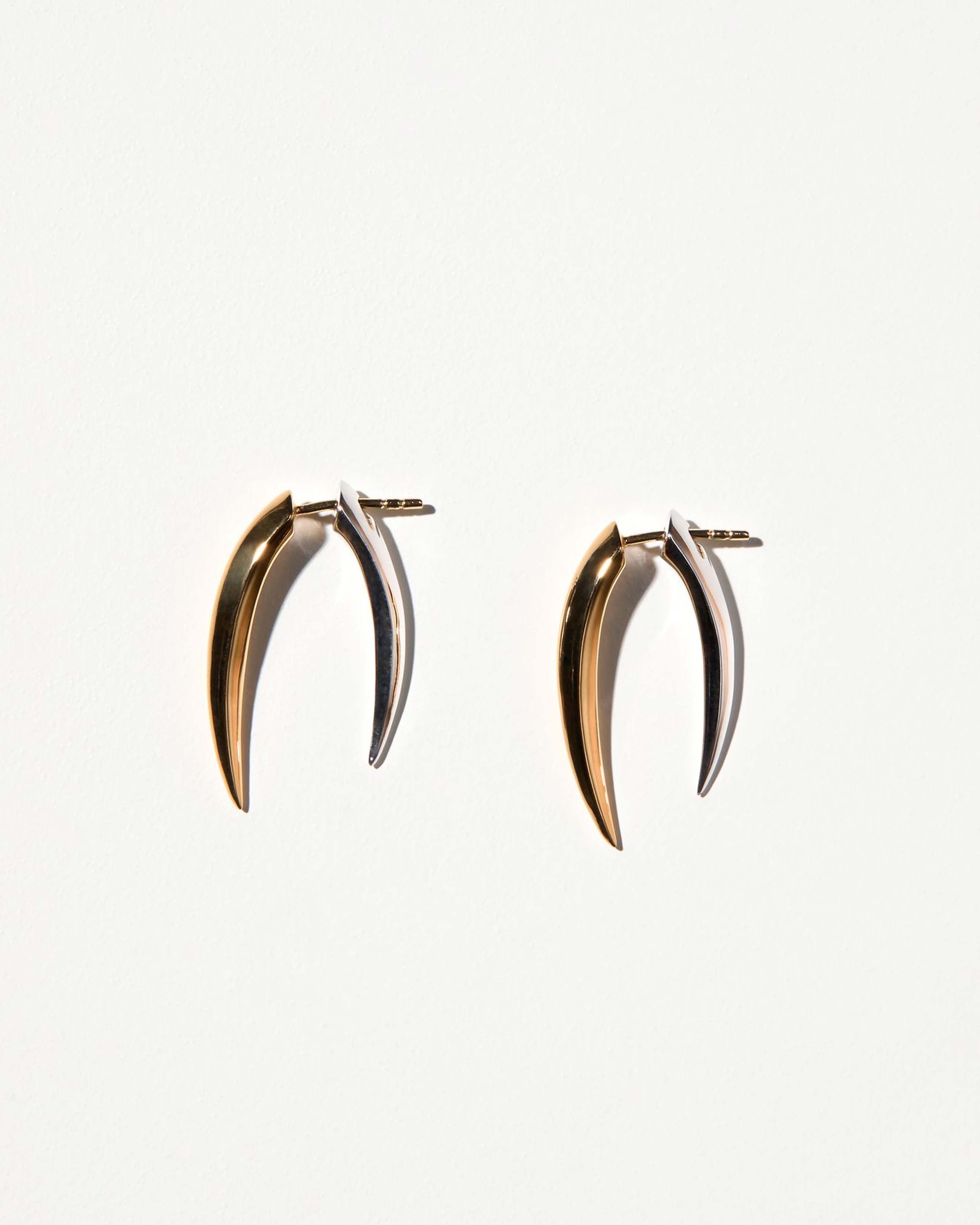 Sener Besim Spear Double Earrings Gold & Silver Earrings