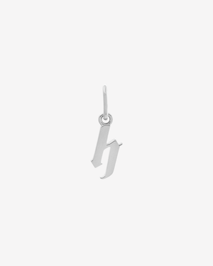 Gothic Letter Charm Silver / H