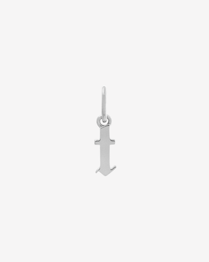 Gothic Letter Charm Silver / T