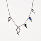 Spear Gem Necklace - Silver & Blue Sapphire