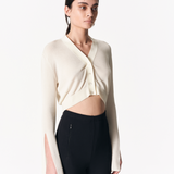 sener besim - the cropped cardigan - ecru - knitwear - shop online