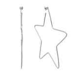 Large Star Hoops - Silver