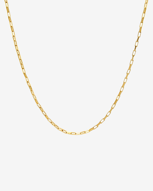 Long Box Chain Necklace - Gold