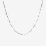 Long Box Chain Necklace - Silver