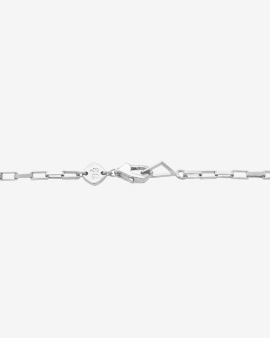 Long Box Chunky Chain Necklace - Silver