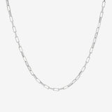 Long Box Chunky Chain Necklace - Silver