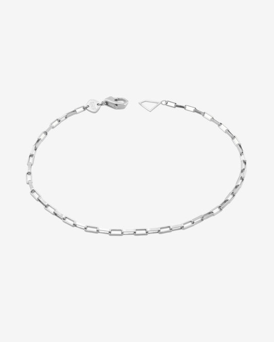 Long Box Chunky Chain Bracelet - Silver