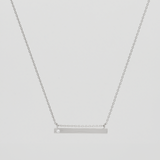 Diamond Bar Necklace - Silver