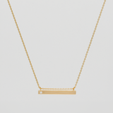 Diamond Bar Necklace - Gold