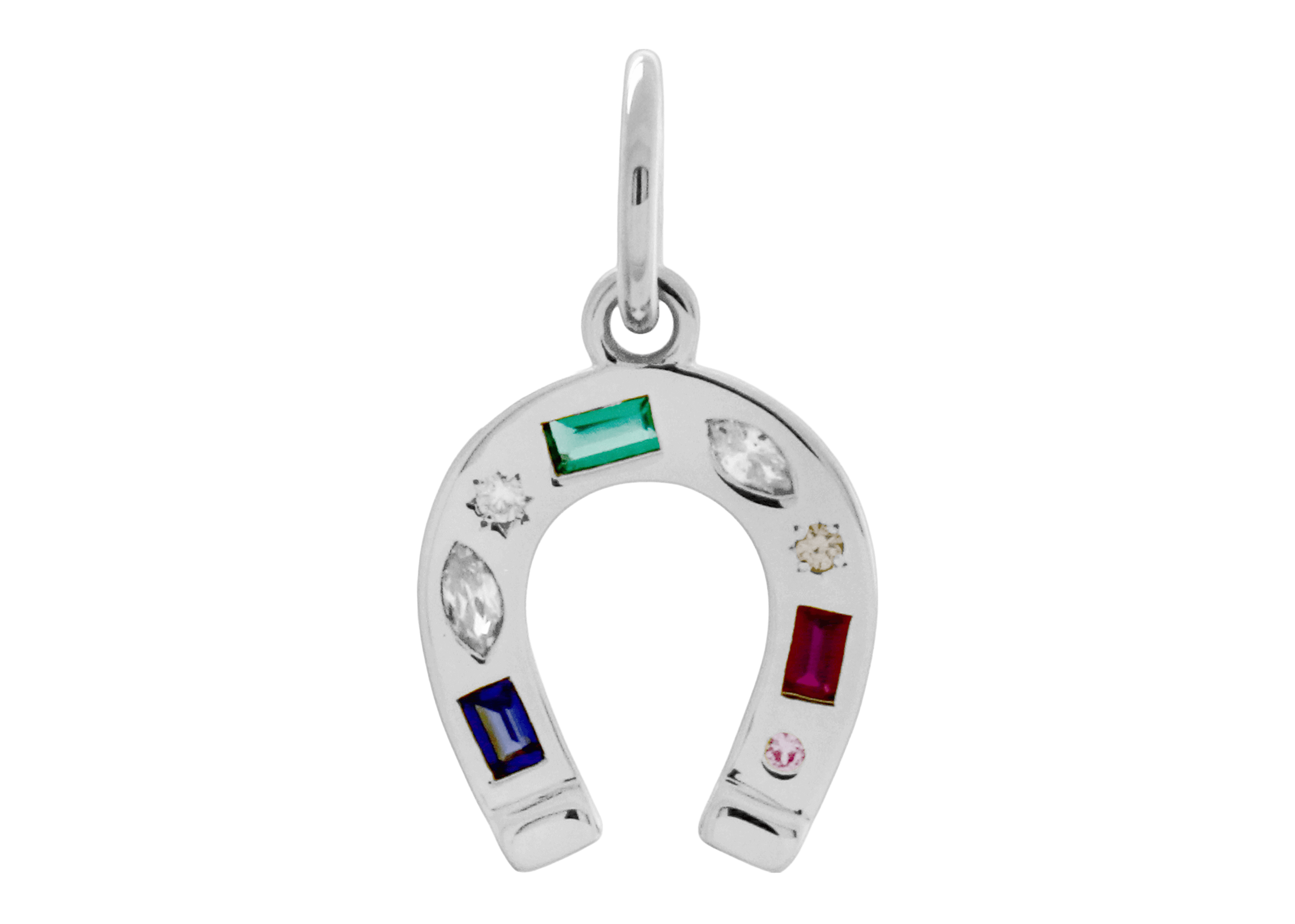 Horse Shoe With Gems Charm