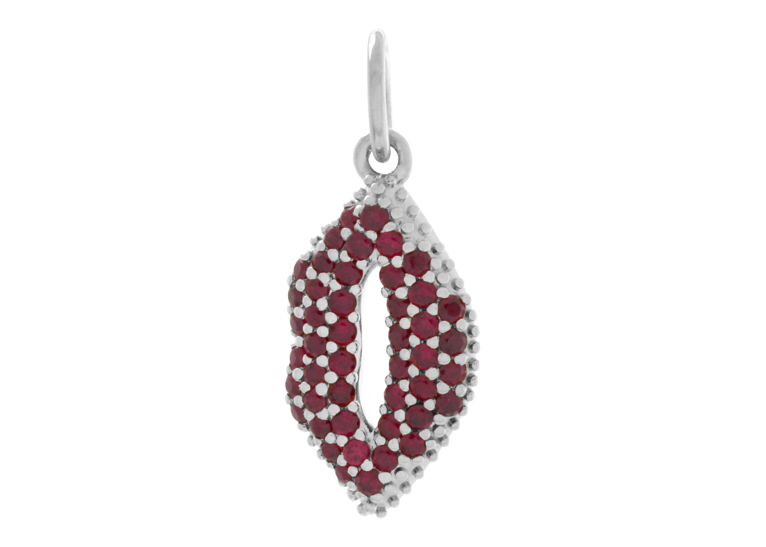 Lips Red Ruby Charm