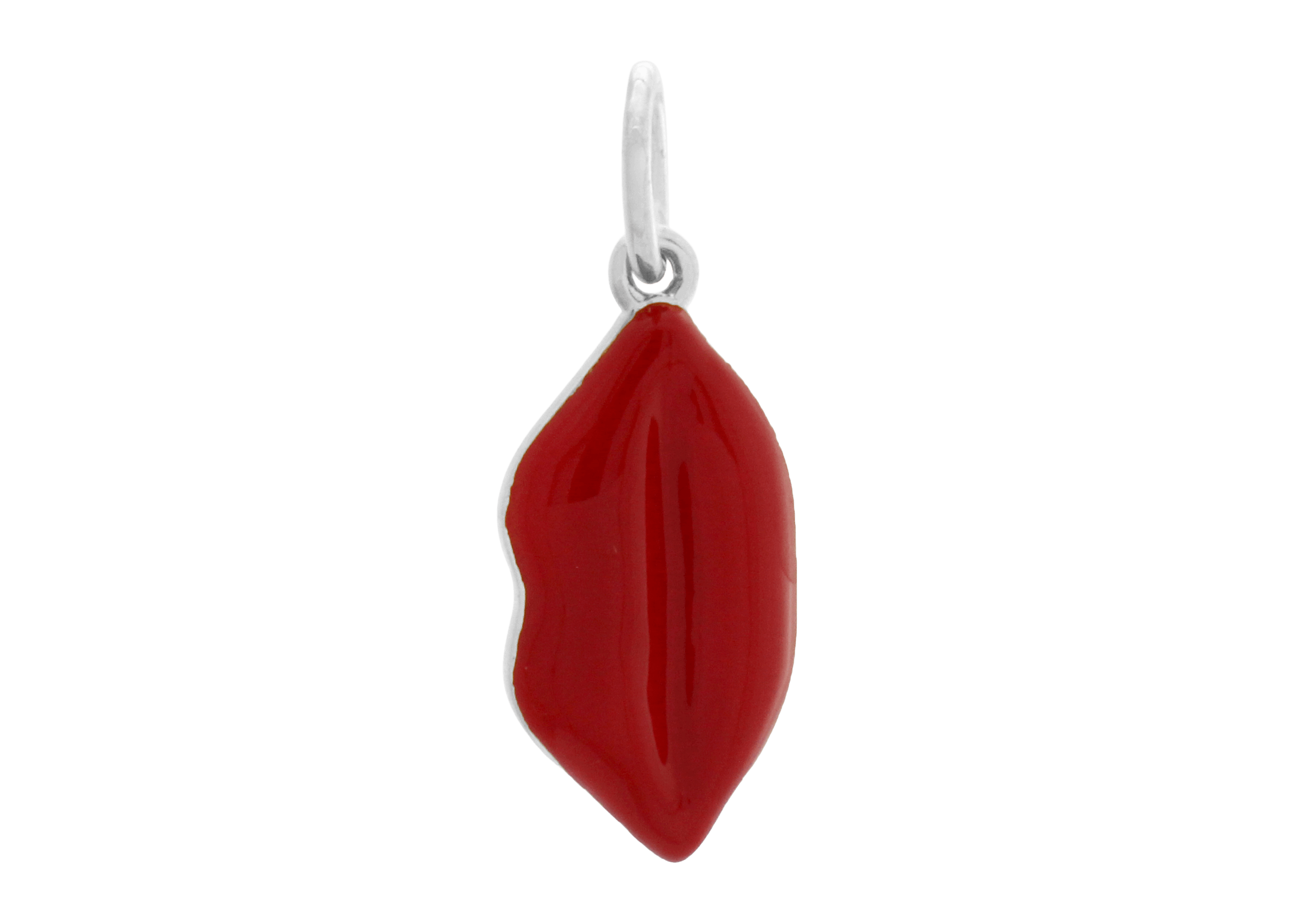 Lips Red Enamel Charm