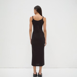 The Twisted Singlet Dress in Black - Side View