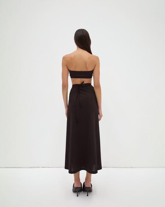 The Long Tie Skirt - Black