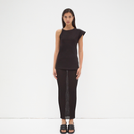 The Asymmetric Tee in Black - Front View
