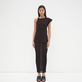 The Asymmetric Tee in Black - Front View