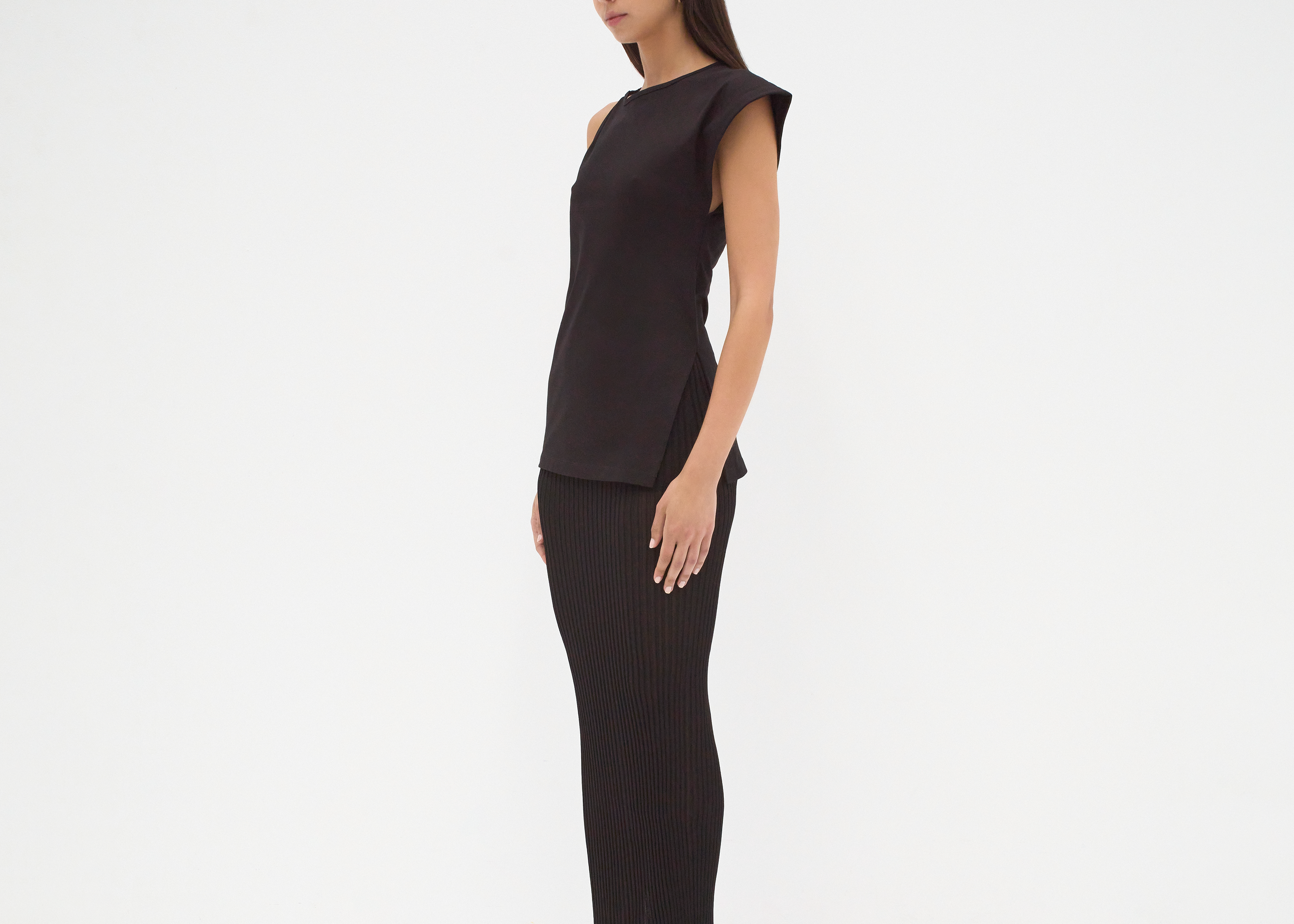 The Asymmetric Tee in Black - Side View