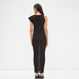 The Asymmetric Tee in Black - Back View