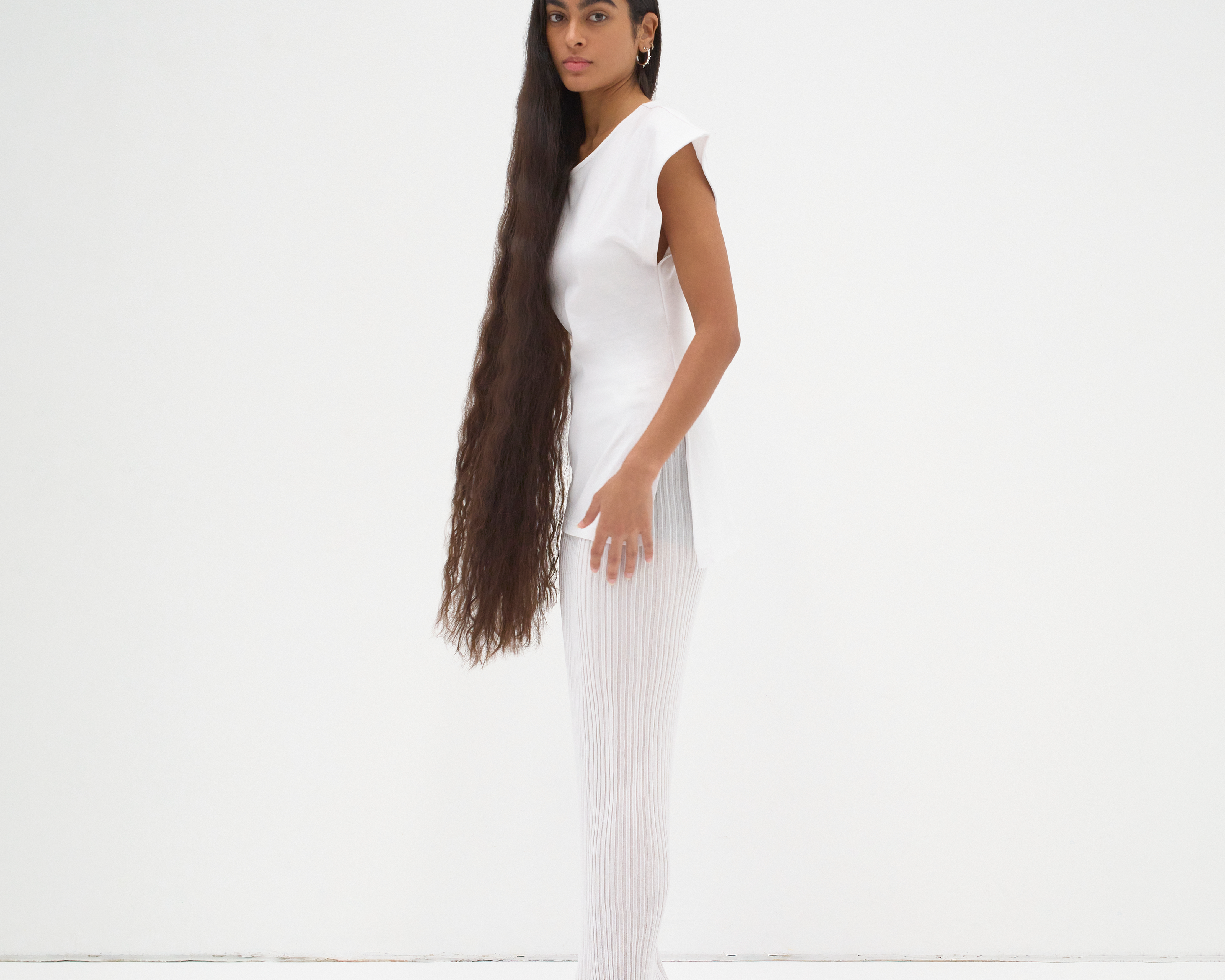 The Asymmetric Tee in White - Side View