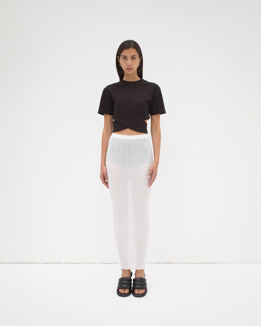 The Cropped Wrap Tee - Black