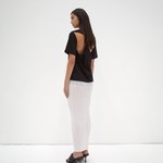 The Twist Back Tee in Black - Back View