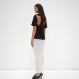 The Twist Back Tee in Black - Back View