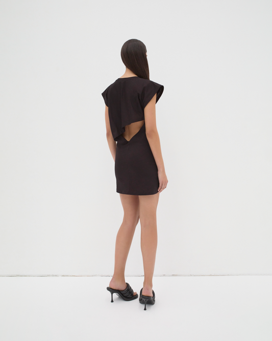 The Mini Open Back Dress - Black