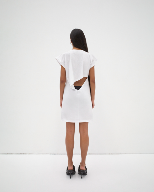 The Mini Open Back Dress - White