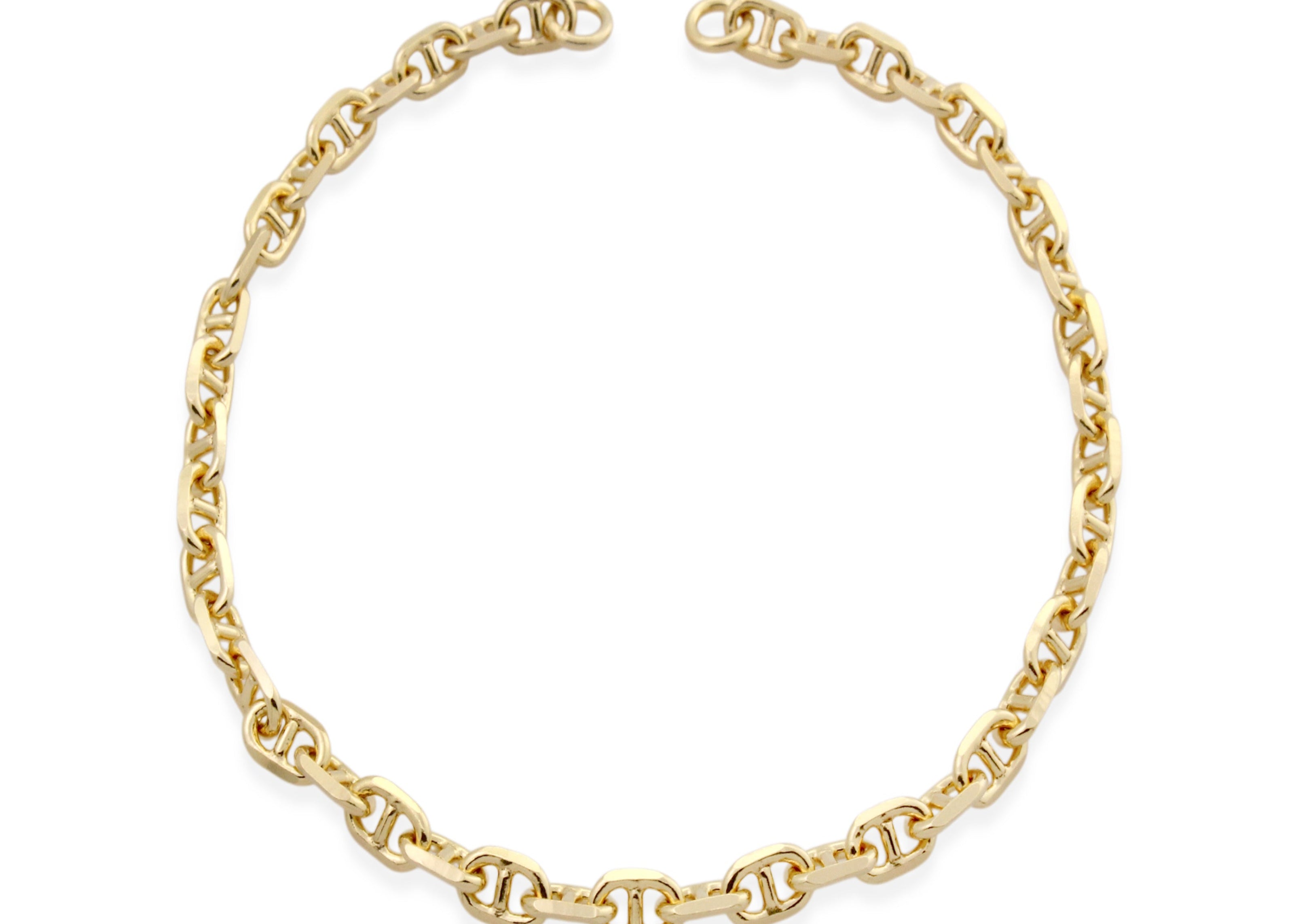 Gold chain braceet by sener besin anchor link