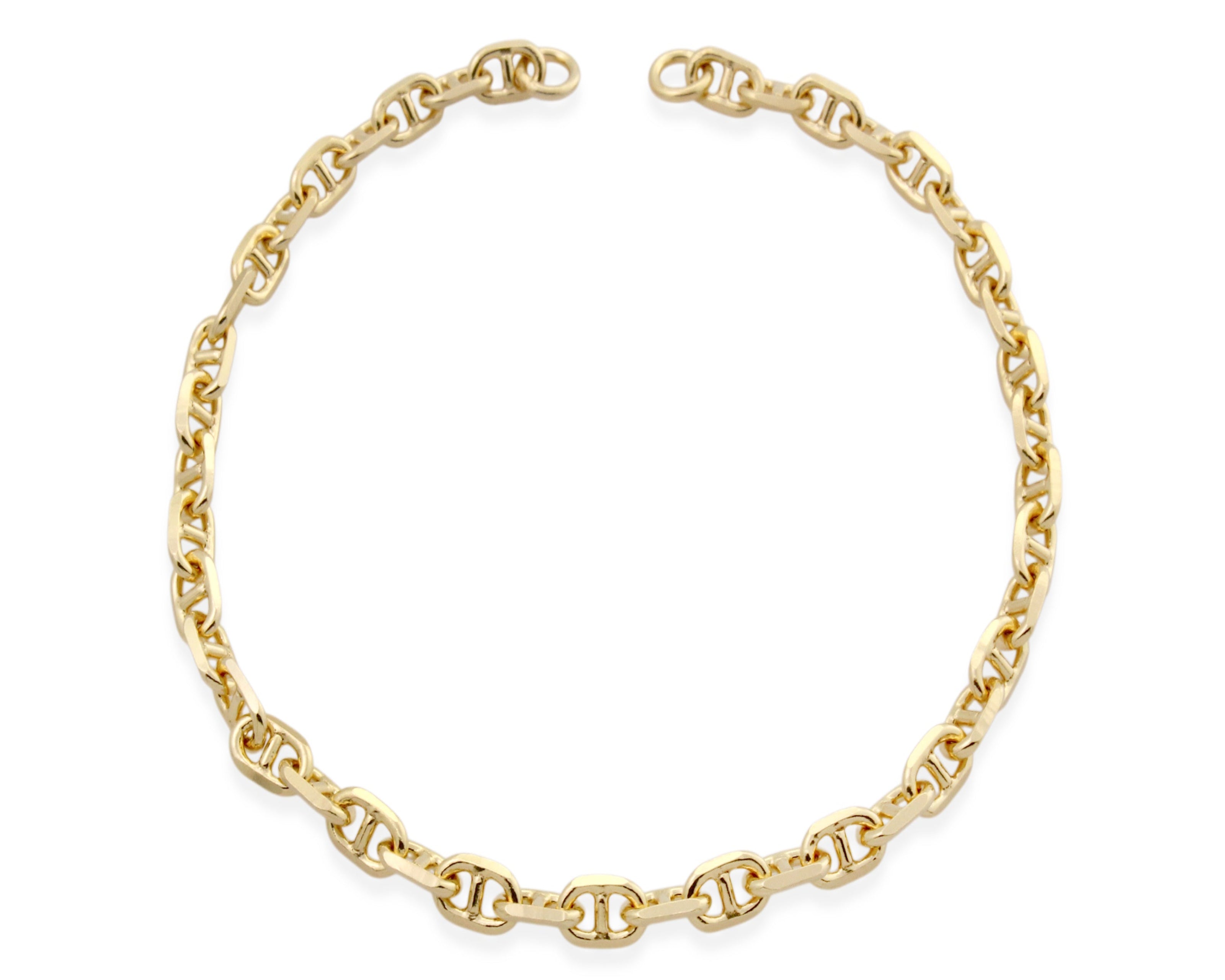 Gold chain braceet by sener besin anchor link