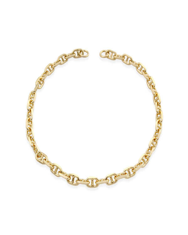 Gold chain braceet by sener besin anchor link