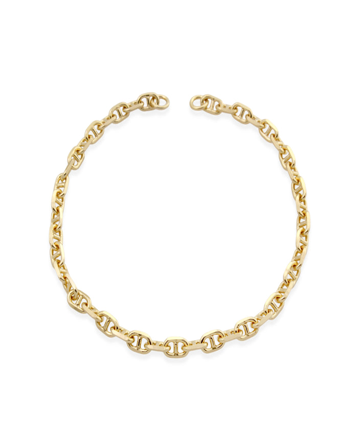 Gold chain braceet by sener besin anchor link