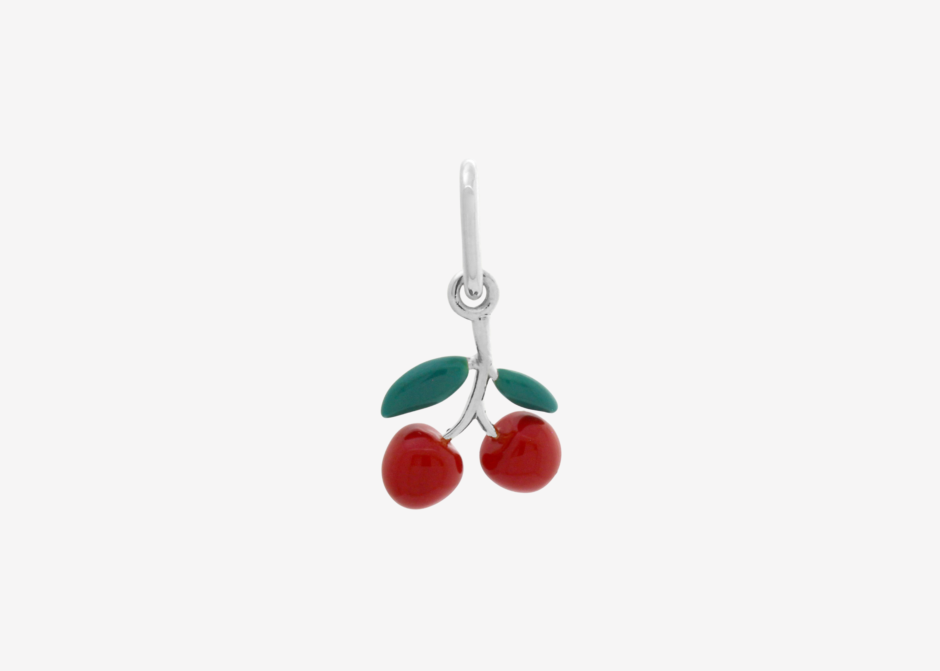 Sener Besim Silver Cherry Charm Enamel