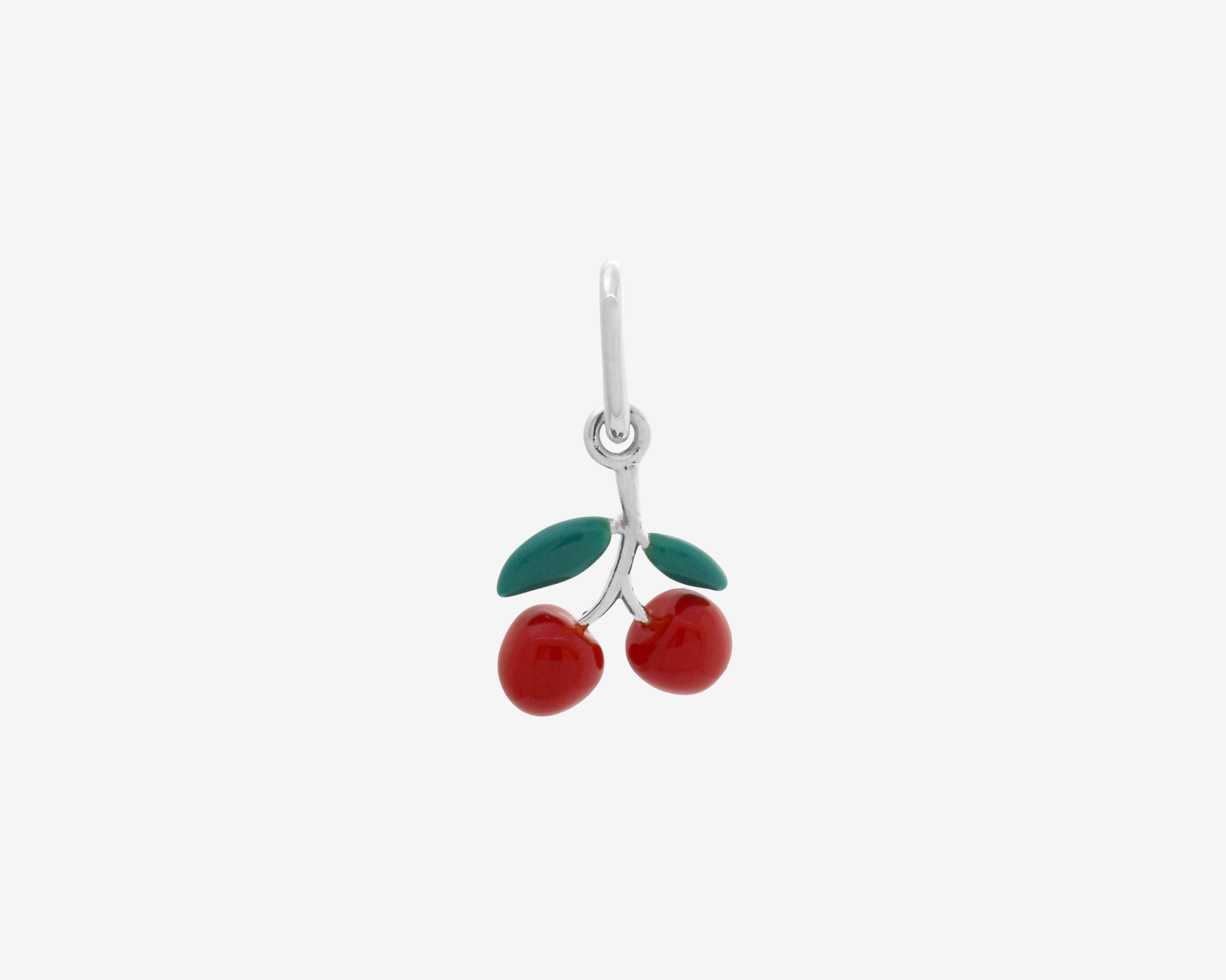 Sener Besim Silver Cherry Charm Enamel