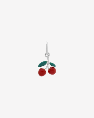 Cherry Charm Enamel Silver
