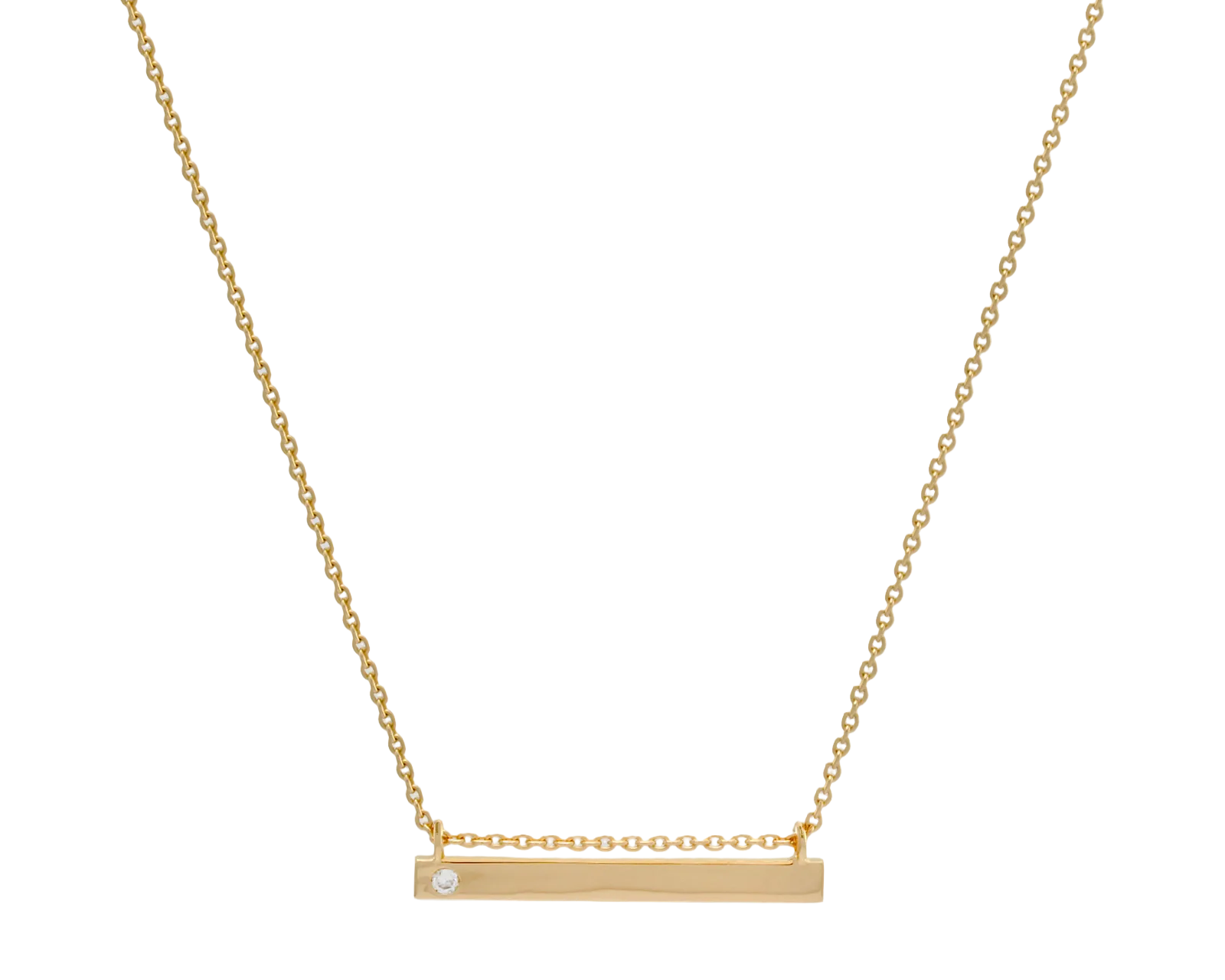 Diamond Bar Necklace in Gold by Sener Besim