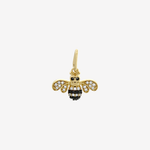 Gold Bee Charm White Diamond Sener Besim