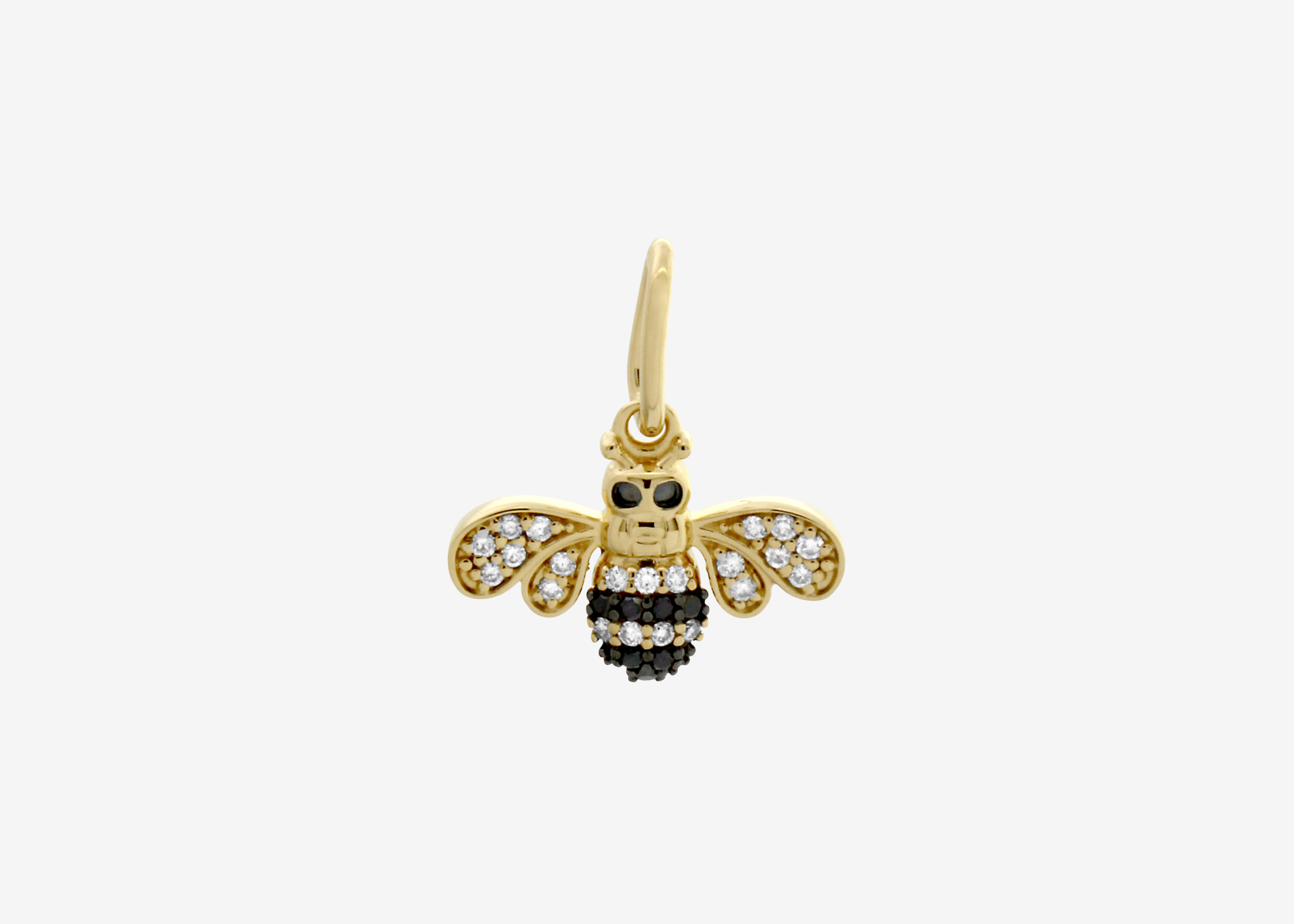 Gold Bee Charm White Diamond Sener Besim