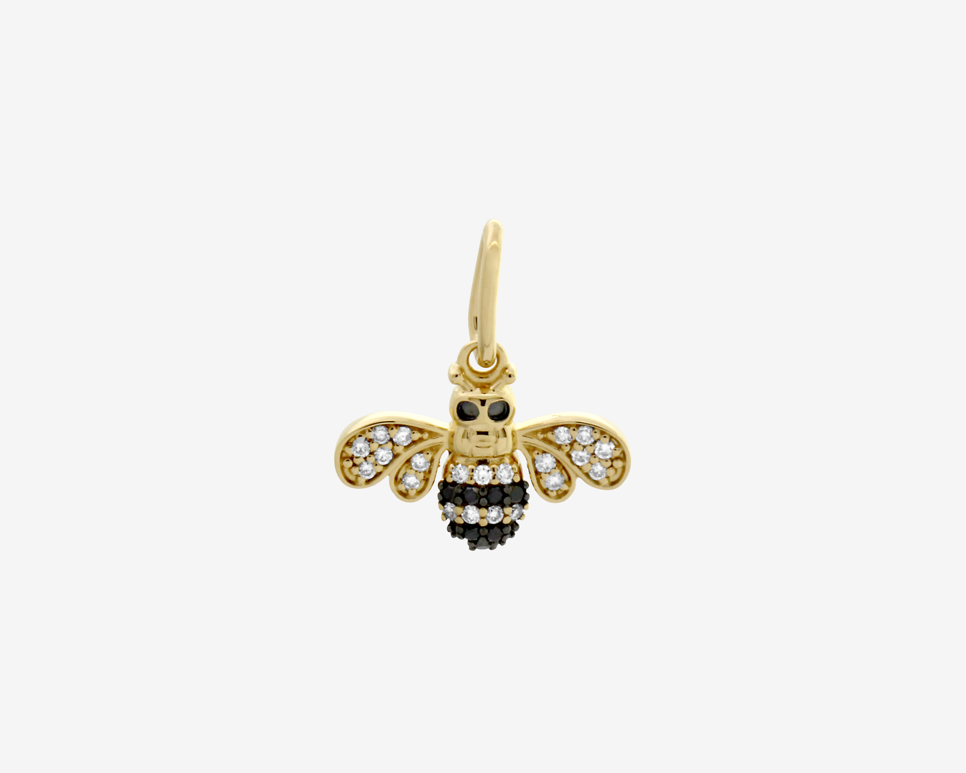 Gold Bee Charm White Diamond Sener Besim