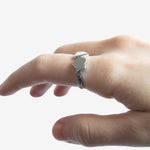 Double Heart Ring in Silver by Sener Besim Sterling Silver