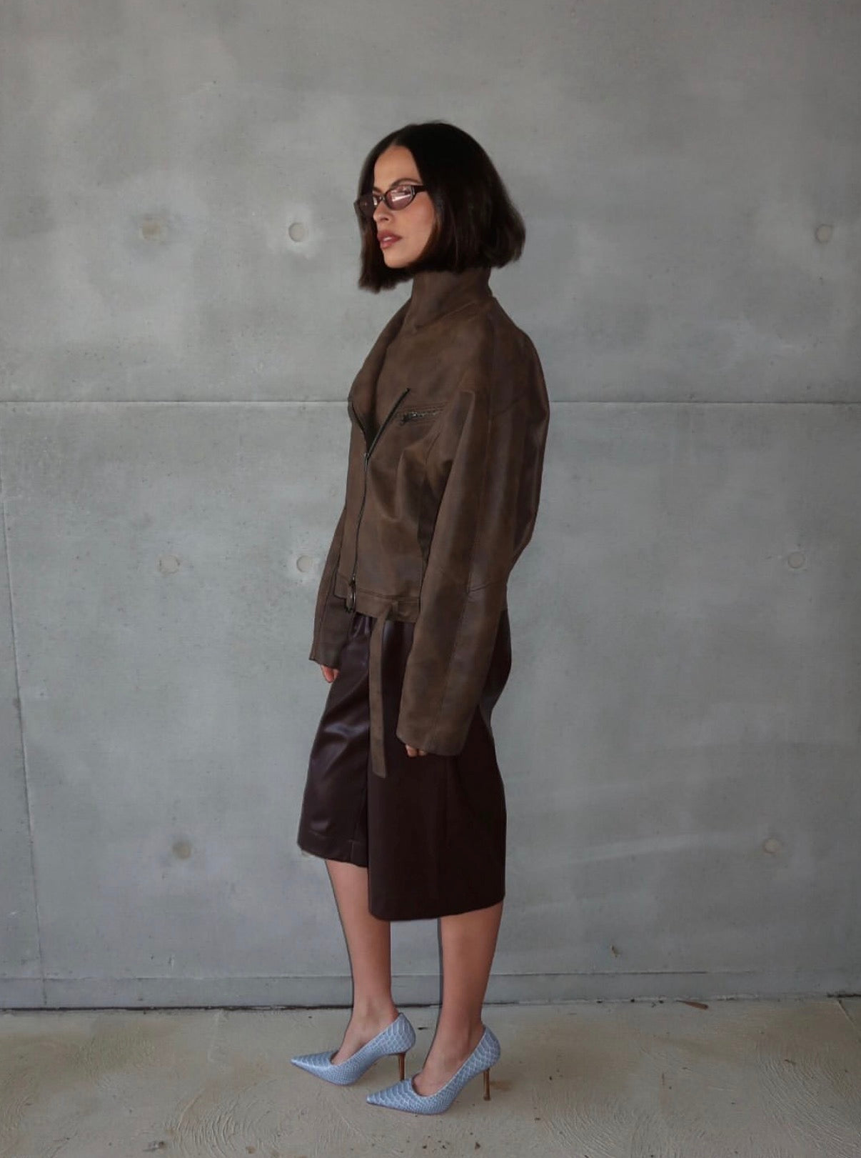 Vegan Leather Shorts Merlot – Sener Besim