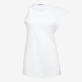 The Asymmetric Tee in White - Back View